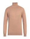 Diktat Man Turtleneck Camel Size L Silk, Cashmere In Beige