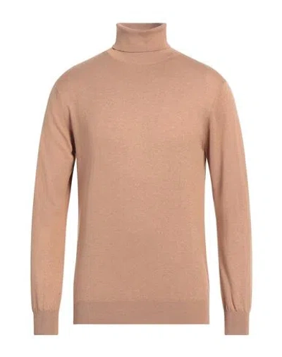 Diktat Man Turtleneck Camel Size M Silk, Cashmere In Beige