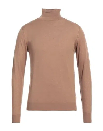 Diktat Man Turtleneck Camel Size Xl Merino Wool In Beige