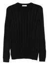 Diktat Ribbed Crew-neck Sweater In Black