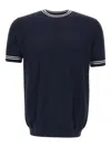 Diktat Ribbed-trim Short-sleeve T-shirt In Blue