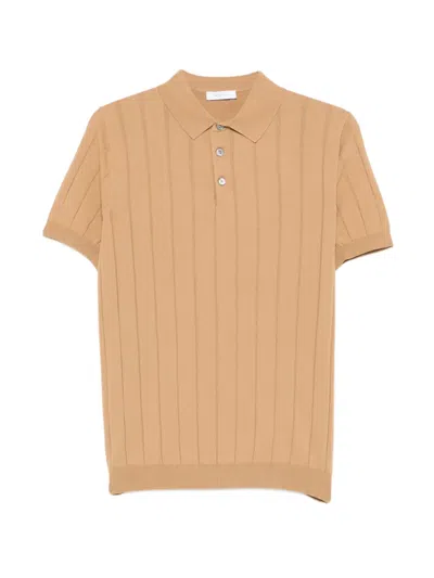 Diktat Ribbed-knit Polo Shirt In Neutral