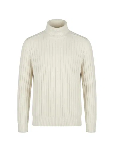 Diktat Ribbed-knit Roll-neck Sweater In White