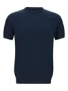 Diktat Short-sleeve Ribbed Sweater In Blue