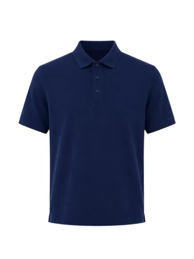 Diktat Short-sleeve Button-fastening Polo Shirt In Blue