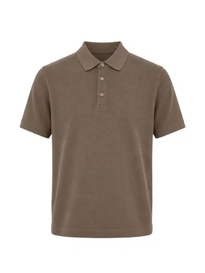 Diktat Short-sleeve Polo Shirt In Brown
