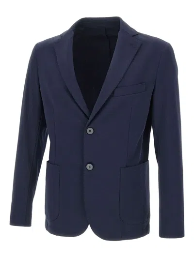 Diktat Two-button Patch-pocket Blazer In Blue