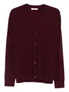 Diktat V-neck Buttoned Cardigan In Burgundy