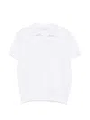 Diktat 파인 니트 V넥 폴로 셔츠 In White