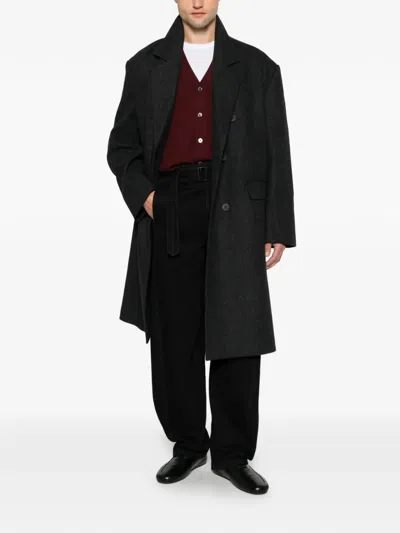 Diktat V-neck Button-up Cardigan In Red