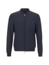Diktat Zip Bomber Jacket In Blue