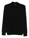 Diktat Zip Turtleneck Sweater In Black