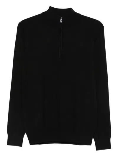Diktat Zip Turtleneck Sweater In Black