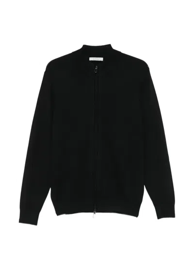 Diktat Zip-up High-neck Cardigan In Black