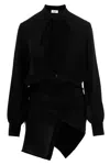 Di.la3 Pari' Black Asymmetric Shirt