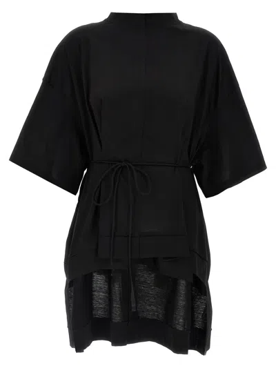 Di.la3 Pari' Asymmetric T-shirt In Black