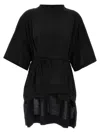 Di.la3 Pari' Asymmetric T-shirt In Black
