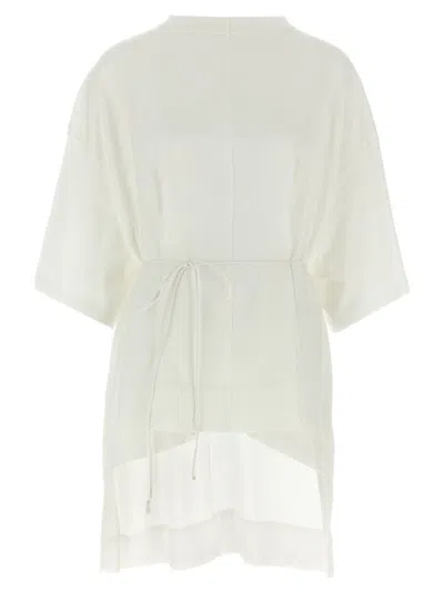 Di.la3 Pari' Asymmetric T-shirt In White