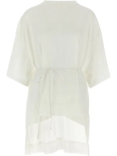 Di.la3 Pari' Asymmetric T-shirt In White