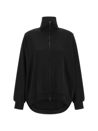 Di.la3 Pari' Asymmetrical High-neck Sweatshirt In Black