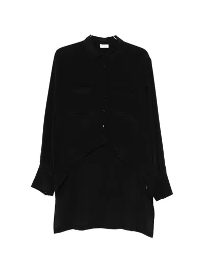 Di.la3 Pari' Asymmetric-hem Shirt In Black