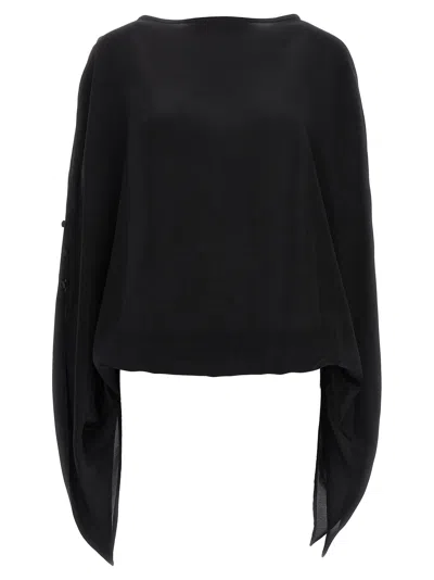 Di.la3 Pari' Black Silk Women's Blouse