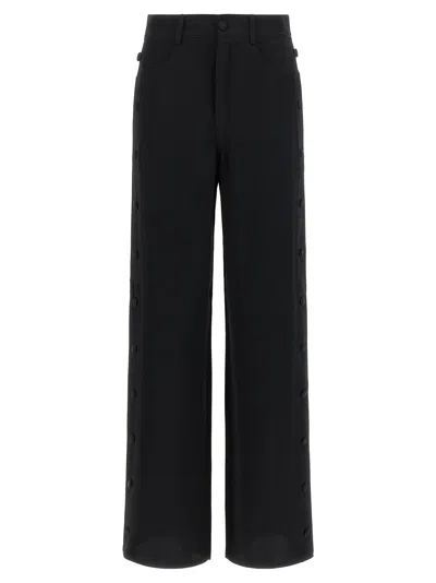 Di.la3 Pari' Button-detail Wide-leg Trousers In Black