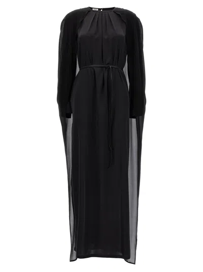 Di.la3 Pari' Cape Dress In Black