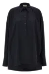 Di.la3 Pari' Blue Cotton Shirt In Black