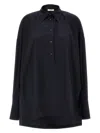 Di.la3 Pari' Blue Cotton Shirt In Black