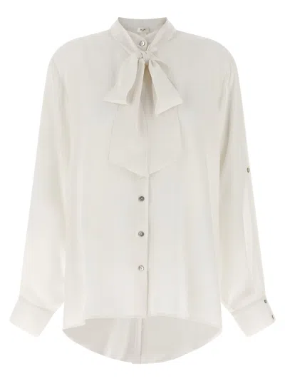 Di.la3 Pari' Crêpe De Chine Shirt In White