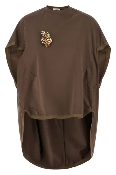 Di.la3 Pari' Brown Double Pin T-shirt In Blue