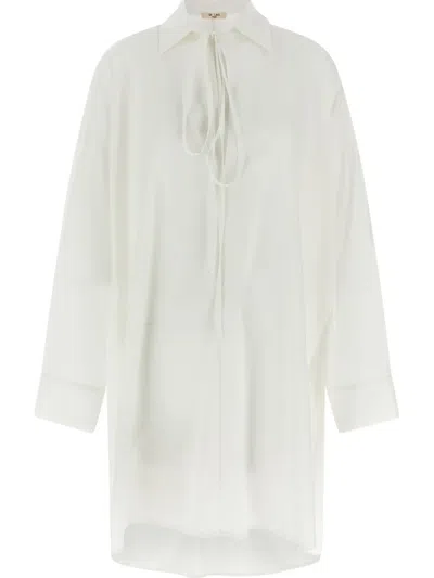 Di.la3 Pari' Oversize Shirt In White