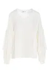 Di.la3 Pari' Puff-sleeve Silk Shirt In White