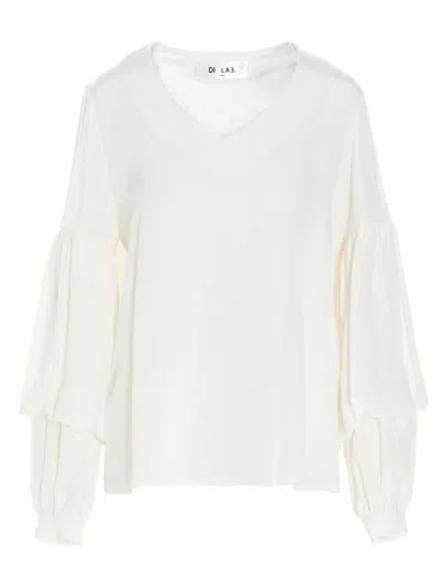 DI.LA3 PARI' DI.LA3 PARI' PUFF-SLEEVE SILK SHIRT