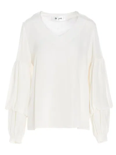 DI.LA3 PARI' DI.LA3 PARI' PUFF-SLEEVE SILK SHIRT