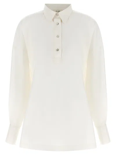 Di.la3 Pari' Rimborso Silk Polo Shirt In White
