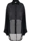 Di.la3 Pari' Semi-sheer Shirt In Blue