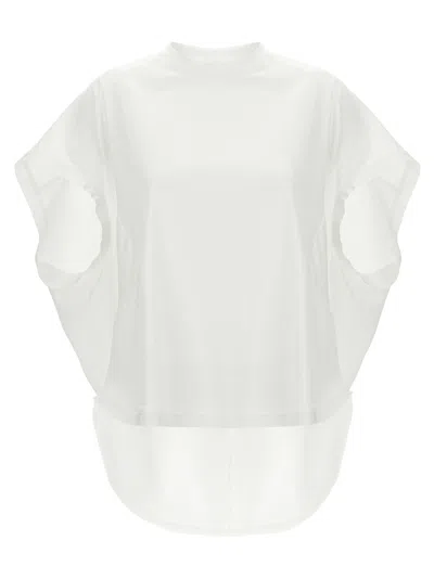 Di.la3 Pari' Spilla Asymmetrical T-shirt In Neutral