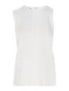 Di.la3 Pari' White Silk Top In White