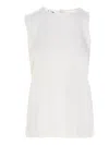 Di.la3 Pari' White Silk Top In White