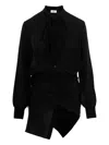 Di.la3 Pari' Black Asymmetric Shirt In Black