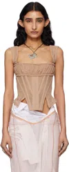 Dilara Findikoglu Beige Femme Vortex Corset Top In Nude