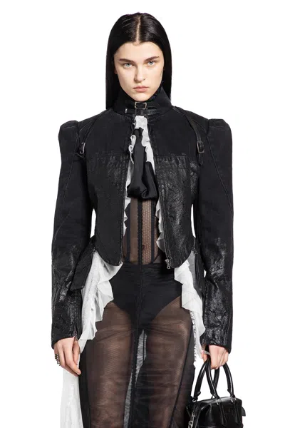 Dilara Findikoglu Coded Pain Denim Jacket In Black