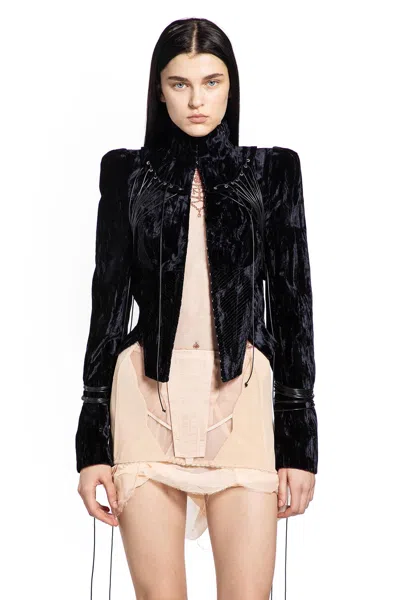 Dilara Findikoglu Old Waves Velvet Jacket In Black
