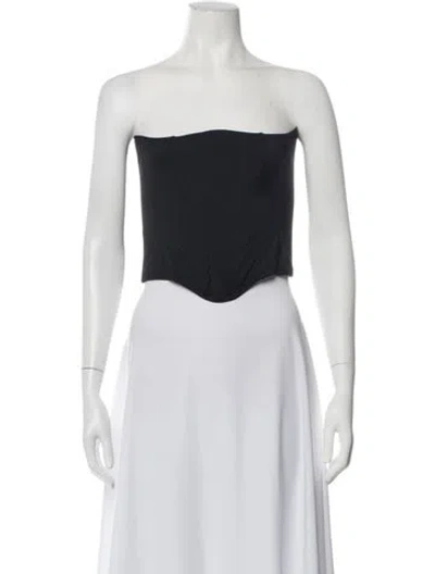 Pre-owned Dilara Findikoglu Vintage Strapless Crop Top In Black