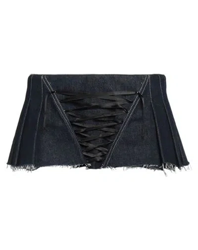 Dilara Findikoglu Woman Denim Skirt Blue Size 6 Cotton, Elastane