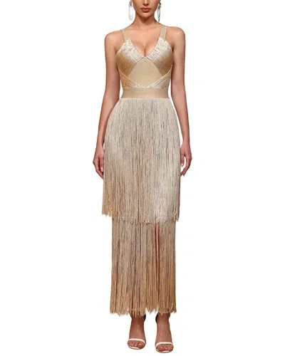 Dilireba Embellished Maxi Dress In Apricot