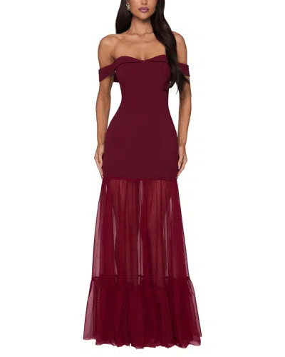 Dilireba Off-the-shoulder Maxi Dress In Brown