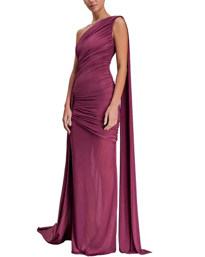 Dilireba One-shoulder Maxi Dress In Burgundy